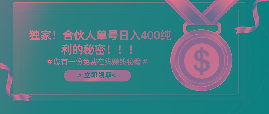 (10028期)合伙人广告撸金最新玩法，每天单号400纯利-test