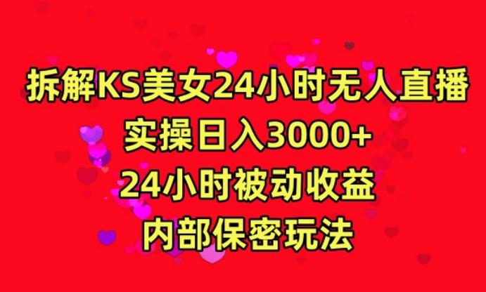 利用快手24小时无人美女直播，实操日入3000，24小时被动收益，内部保密玩法【揭秘】-test