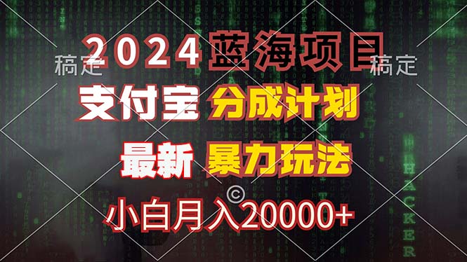 2024蓝海项目，支付宝分成计划，暴力玩法，刷爆播放量，小白月入20000+-test