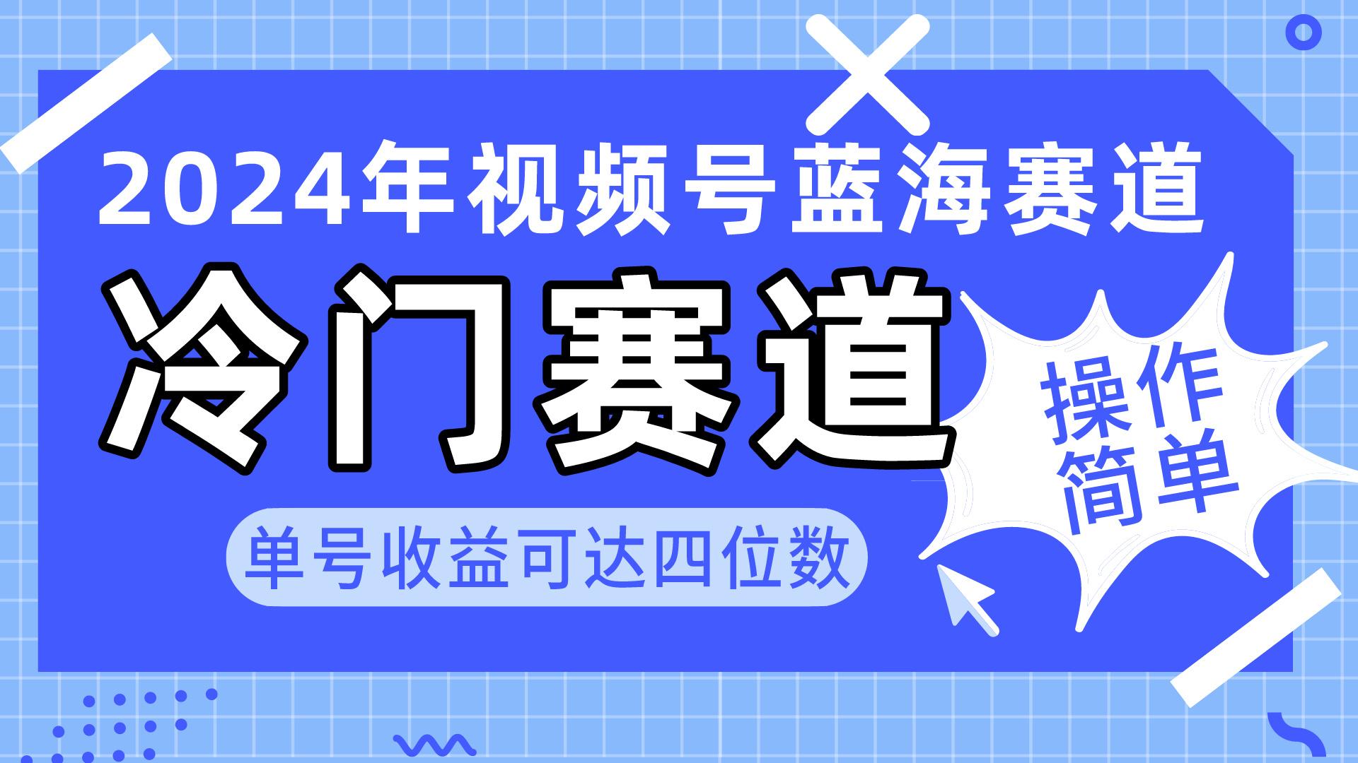 2024视频号冷门蓝海赛道，操作简单 单号收益可达四位数(教程+素材+工具-test