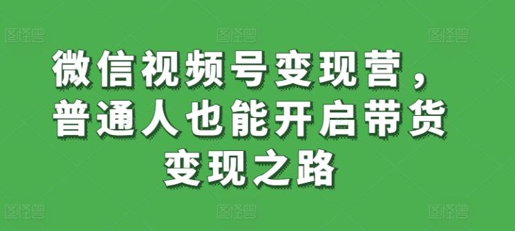 微信视频号变现营，普通人也能开启带货变现之路-test