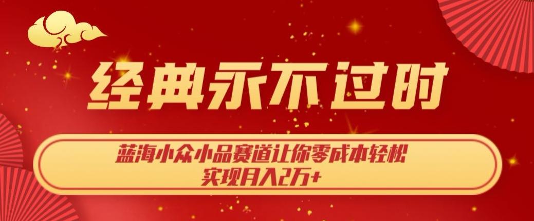 经典永不过时，蓝海小众小品赛道，让你零成本轻松实现月入2万+-test