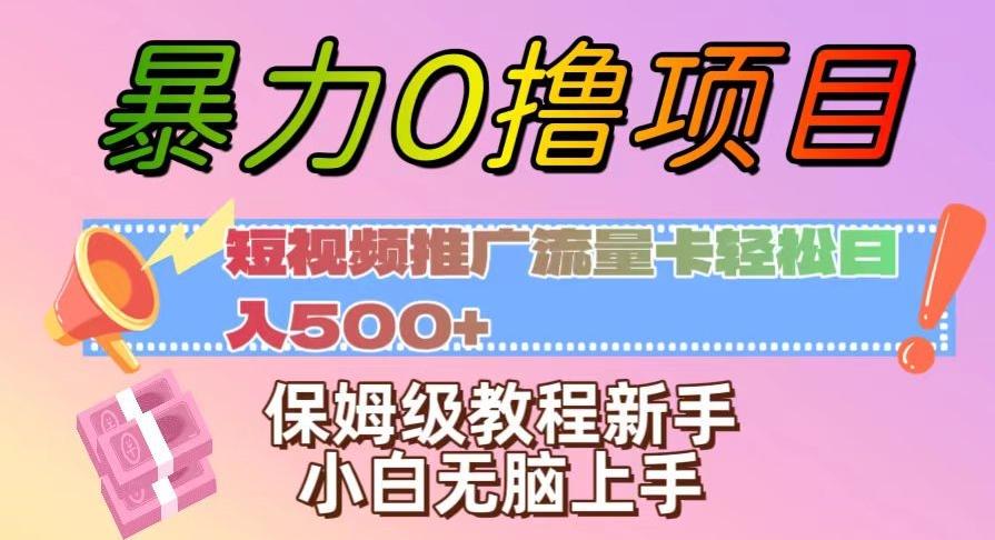 暴力0撸项目：短视频推广流量卡轻松日入500+，保姆级教程新手小白无脑上手【揭秘】-test