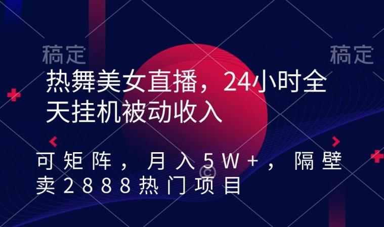 热舞美女直播，24小时全天挂机被动收入，可矩阵，月入5W+，隔壁卖2888热门项目【揭秘】-test