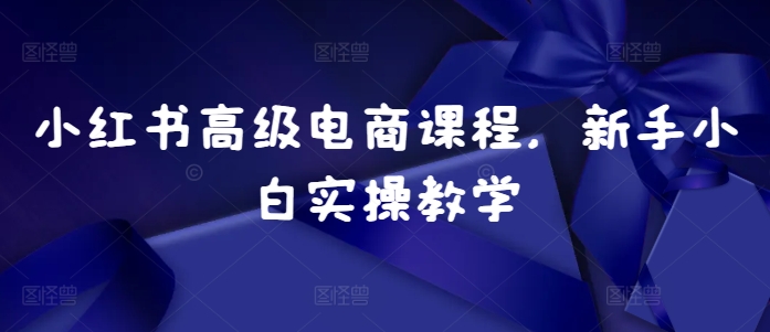 小红书高级电商课程，新手小白实操教学-test