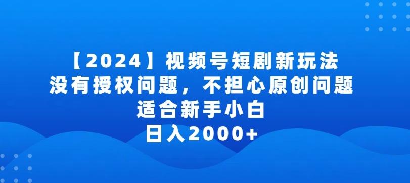 2024视频号短剧玩法，没有授权问题，不担心原创问题，适合新手小白，日入2000+【揭秘】-test