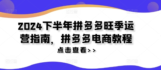 2024下半年拼多多旺季运营指南，拼多多电商教程-test