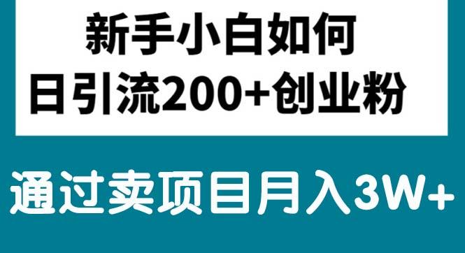 新手小白日引流200+创业粉,通过卖项目月入3W+-test