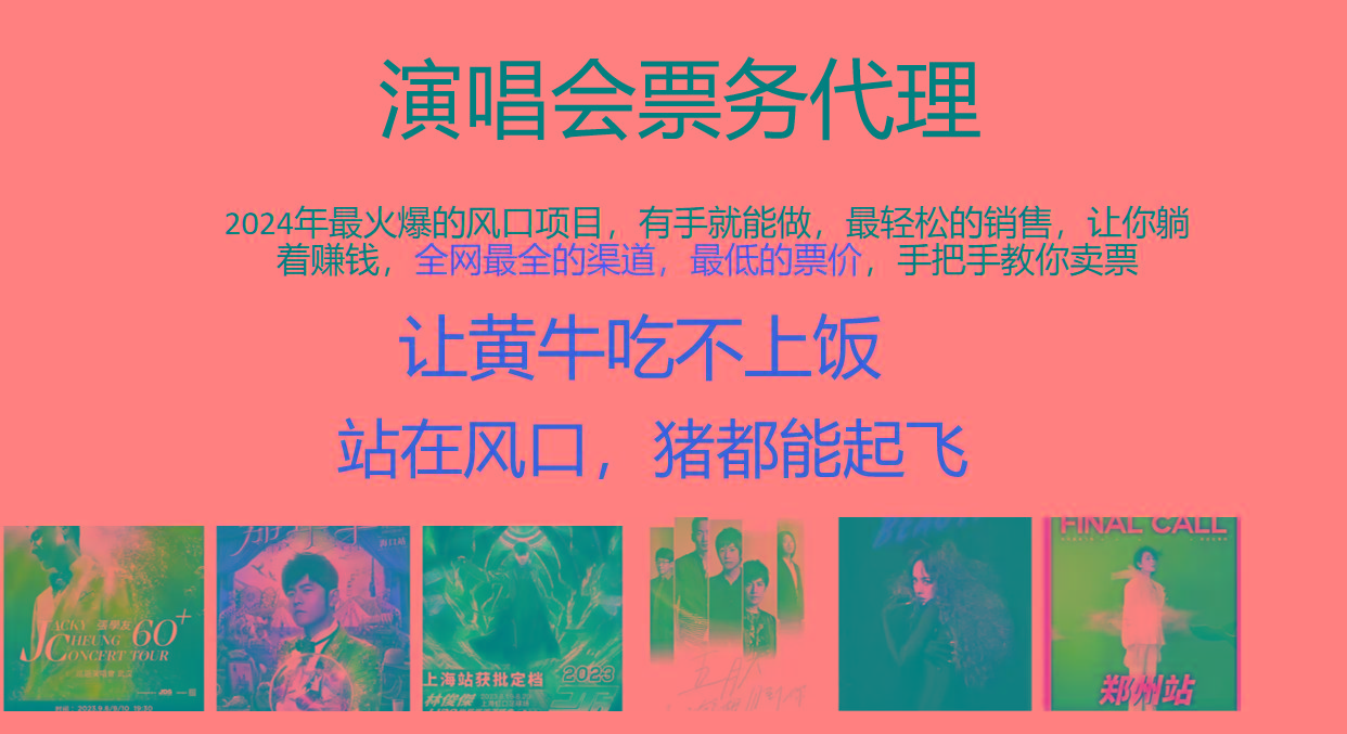 2024年最火爆风口项目，演唱会票务代理，日入2000+，一部手机就能搞定！-test