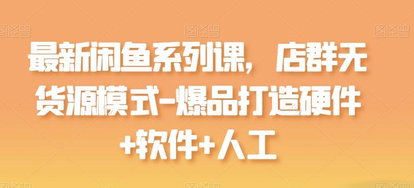 最新闲鱼系列课，店群无货源模式-爆品打造硬件+软件+人工-test