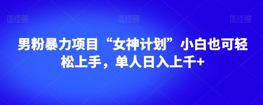 男粉暴力项目“女神计划”小白也可轻松上手，单人日入上千+【揭秘】-test