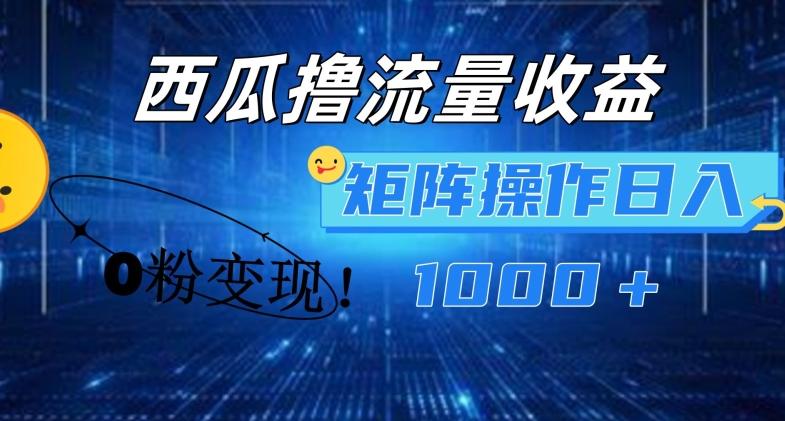 西瓜视频撸流量，简单上手，0粉变现矩阵操作，日入1000+【揭秘】-test