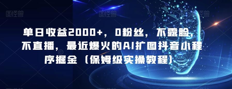 单日收益2000+，0粉丝，不露脸，不直播，最近爆火的AI扩图抖音小程序掘金（保姆级实操教程）-test