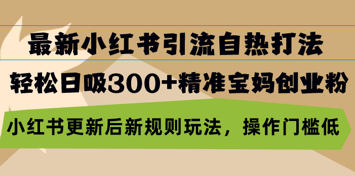 最新小红书引流自热打法，轻松日吸300+精准宝妈创业粉，小红书更新后新…-test