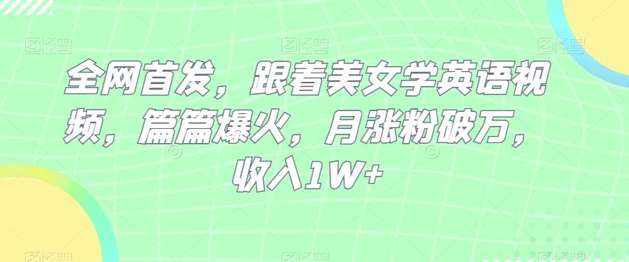 全网首发，跟着美女学英语视频，篇篇爆火，月涨粉破万，收入1W+-test
