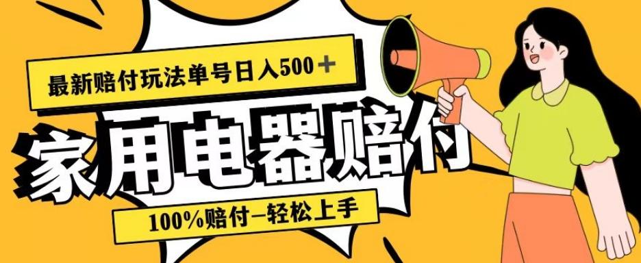 最新赔付玩法，家用电器赔付，100%赔付，目前蓝海号称单号日入500+【仅揭秘】-test