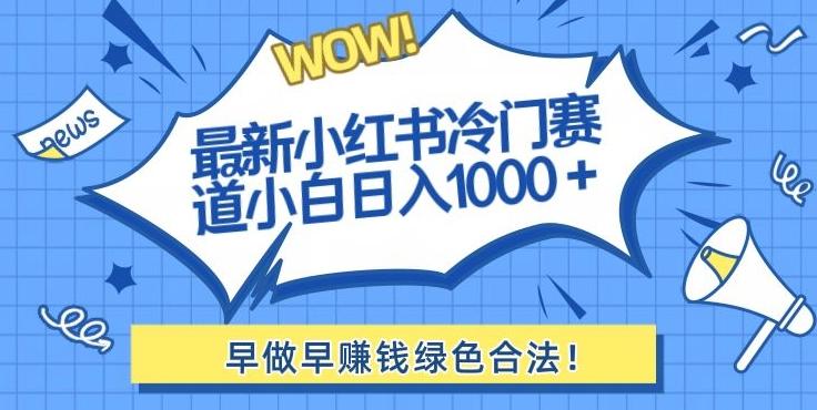 最新小红书冷门赛道日入1000+一部手机小白轻松-test