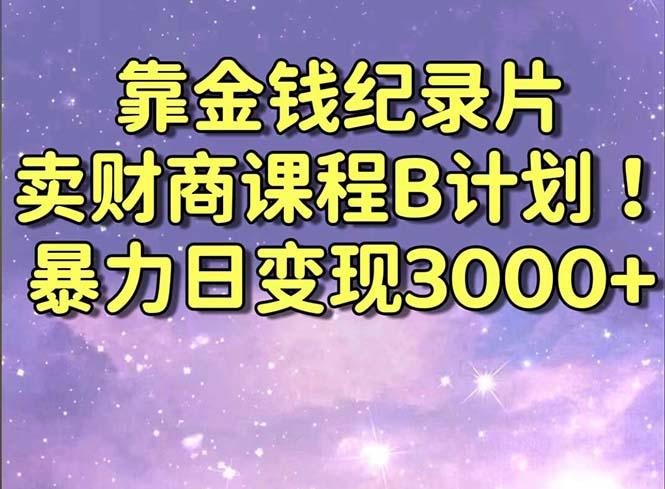 靠金钱纪录片卖财商课程B计划！暴力日变现3000+，喂饭式干货教程！-test