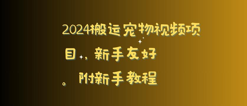2024搬运宠物视频项目，新手友好，完美去重，附新手教程【揭秘】-test
