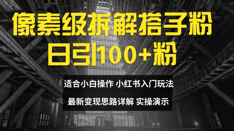 像素级拆解搭子粉，日引100+，小白看完可上手，最新变现思路详解【揭秘】-test