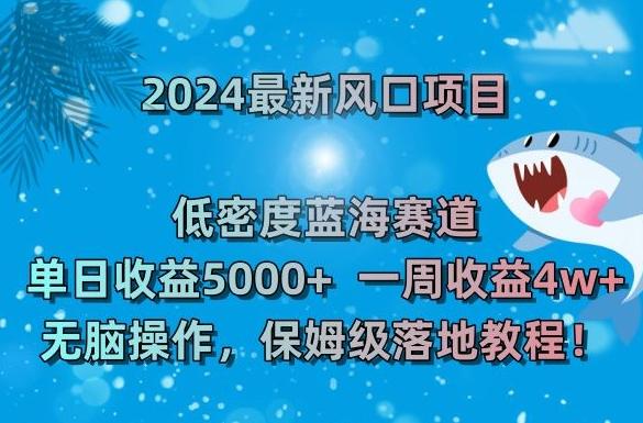 2024最新风口项目，低密度蓝海赛道，单日收益5000+，一周收益4w+！【揭秘】-test