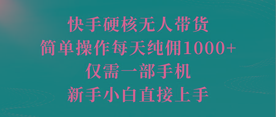 (9861期)快手硬核无人带货，简单操作每天纯佣1000+,仅需一部手机，新手小白直接上手-test