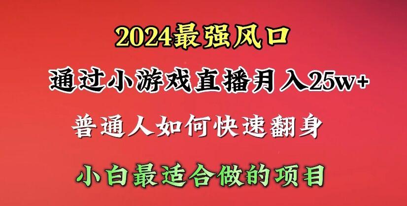 (10020期)2024年最强风口，通过小游戏直播月入25w+单日收益5000+小白最适合做的项目-test
