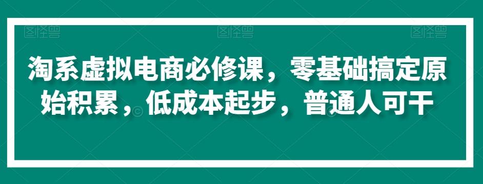 淘系虚拟电商必修课，零基础搞定原始积累，低成本起步，普通人可干-test
