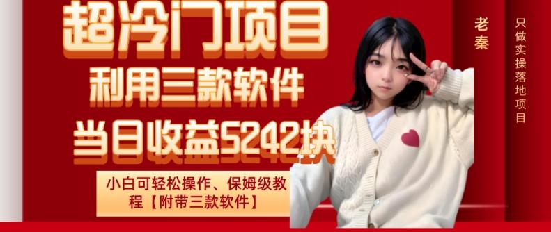 超冷门项目、利用三款软件、当日收益5242块、小白可轻松操作、保姆级教程【附带三款软件】-test
