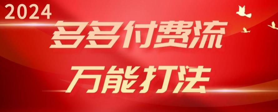2024多多付费流万能打法、强付费起爆、流量逻辑、高转化、高投产【揭秘】-test