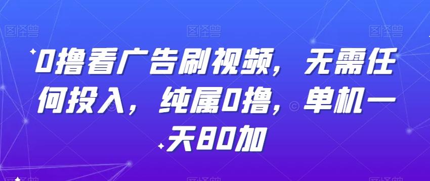 0撸看广告刷视频，无需任何投入，纯属0撸，单机一天80加-test