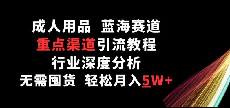 成人用品，蓝海赛道，重点渠道引流教程，行业深度分析，无需囤货，轻松月入5W+【揭秘】-test
