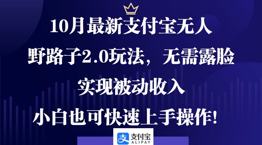 10月最新支付宝无人野路子2.0玩法，无需露脸，实现被动收入，小白也可…-test