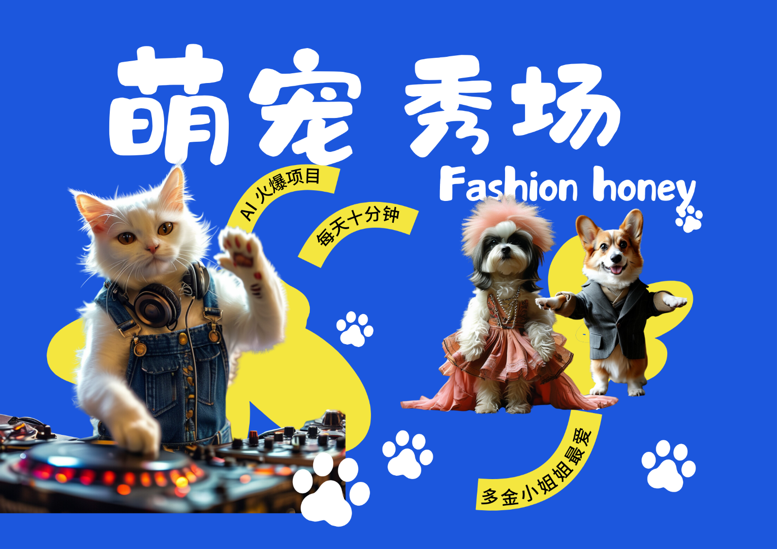 酷飒动物跳舞走秀 时尚喵FASHION汪 多金小姐姐最爱的 轻松月入破W-test