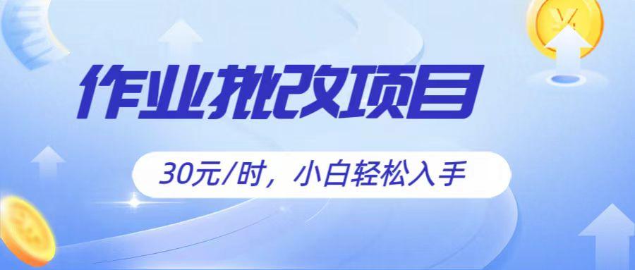 作业批改项目30元/时，简单小白轻松入手，非常适合兼职-test