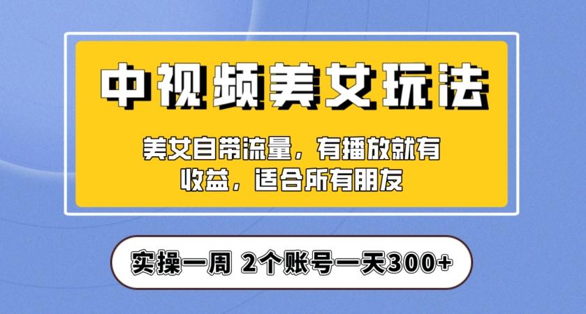 实操一天300+，中视频美女号项目拆解，保姆级教程助力你快速成单！【揭秘】-test