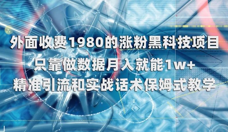 外面收费1980的涨粉黑科技项目，只靠做数据月入就能1w+【揭秘】-test