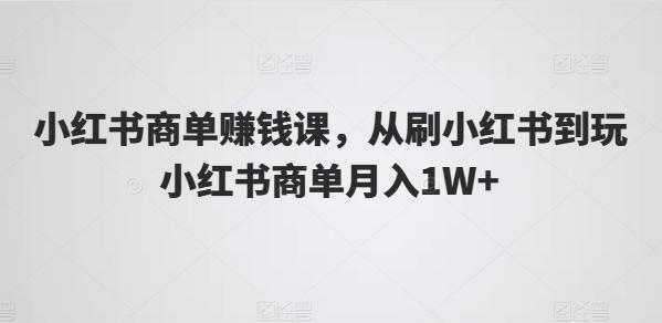 小红书商单赚钱课，从刷小红书到玩小红书商单月入1W+-test