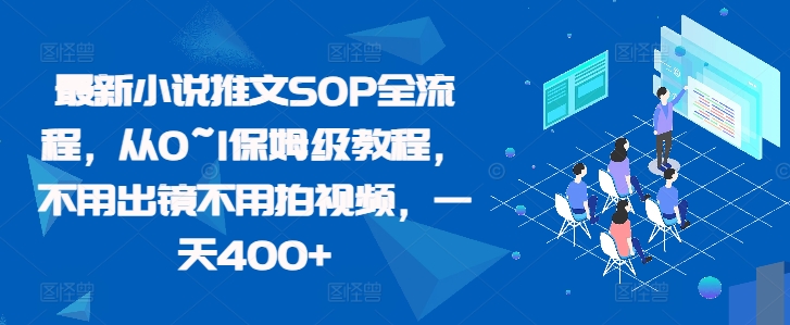 最新小说推文SOP全流程，从0~1保姆级教程，不用出镜不用拍视频，一天400+-test