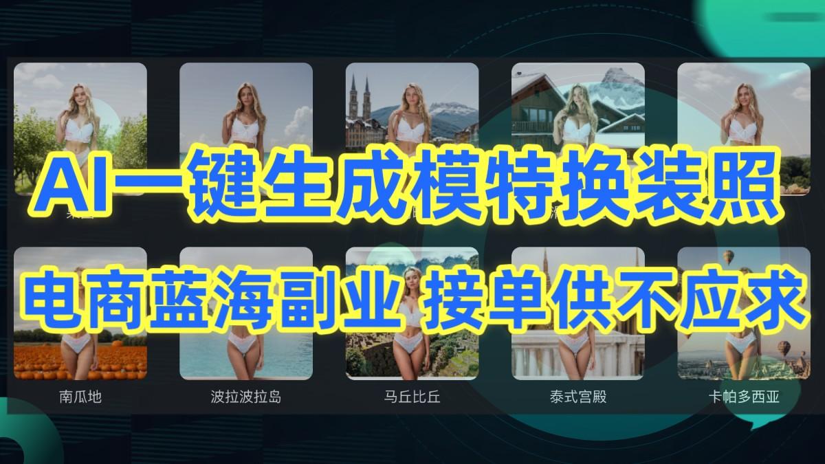 AI制作一键生成模特换装照，电商蓝海副业，接单供不应求-test