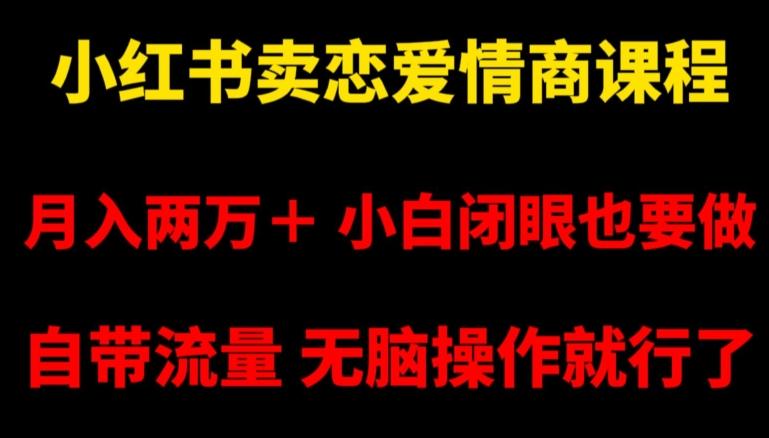 小红书卖恋爱情商课程，月入两万＋，小白闭眼也要做，自带流量，无脑操作就行了【揭秘】-test