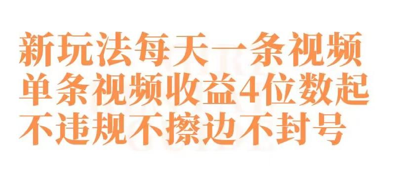 快手新玩法每天一条视频单条视频收益4位数起不违规不擦边不封号【揭秘】-test