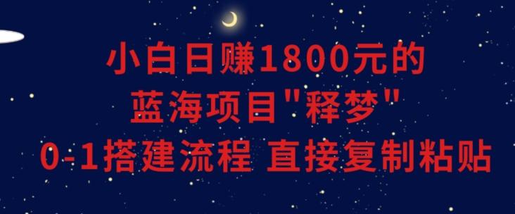 小白能日赚1800元的蓝海项目”释梦”0-1搭建流程可直接复制粘贴长期做【揭秘】-test