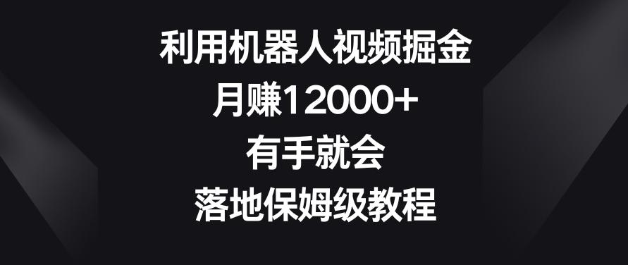 利用机器人视频掘金，月赚12000+，有手就会，落地保姆级教程【揭秘】-test