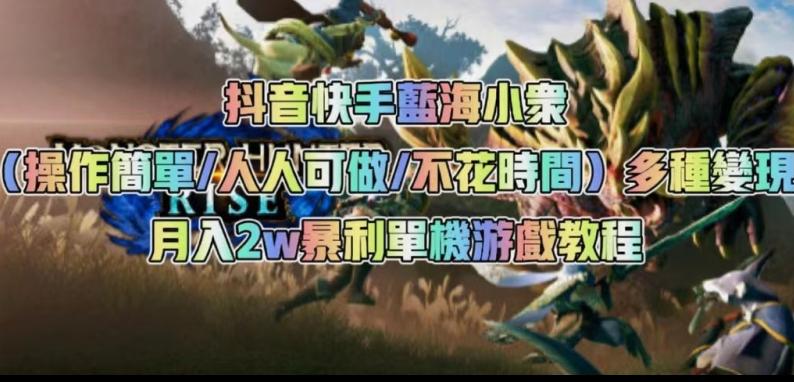 抖音快手蓝海小众（操作简单人人可做不花时间）多种变现月入2w＋暴利单机游戏教程-test