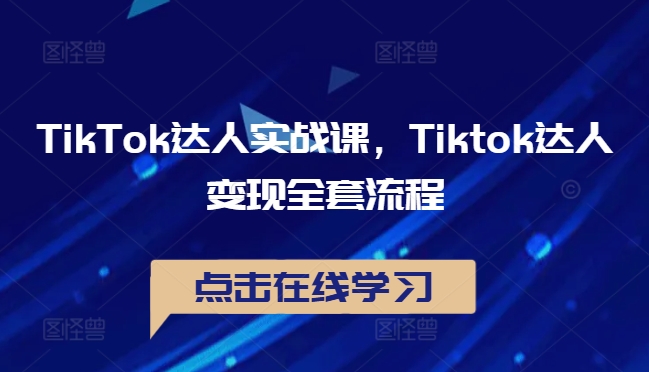 TikTok达人实战课，Tiktok达人变现全套流程-test