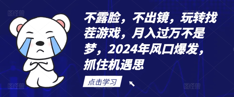 不露脸，不出镜，玩转找茬游戏，月入过万不是梦，2024年风口爆发，抓住机遇【揭秘】-test