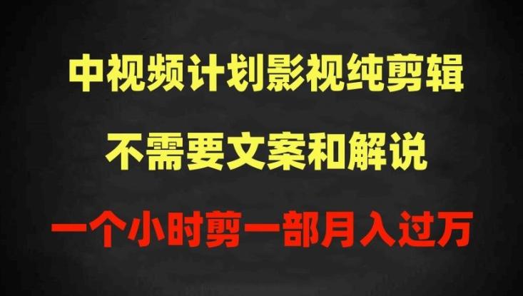 中视频计划影视纯剪辑，不需要文案和解说，一个小时剪一部，100%过原创月入过万【揭秘】-test