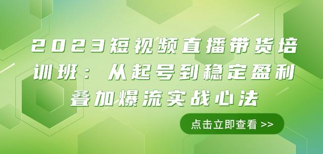2023短视频直播带货培训班：从起号到稳定盈利叠加爆流实战心法（11节课）-test
