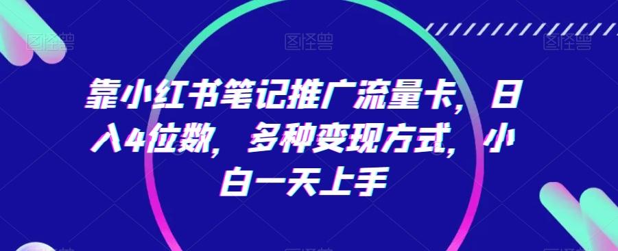 靠小红书笔记推广流量卡，日入4位数，多种变现方式，小白一天上手-test